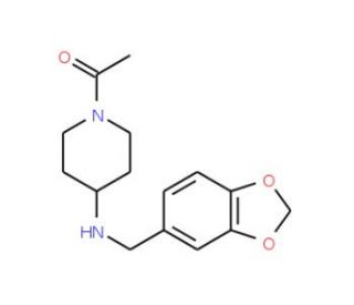 1-Acetyl-N-(1,3-benzodioxol-5-ylmethyl)piperidin-4-amine - chemical structure image