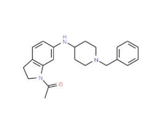 1-Acetyl-N-(1-benzylpiperidin-4-yl)-2,3-dihydro-1H-indole-6-amine (CAS 396682-63-6) - chemical structure image