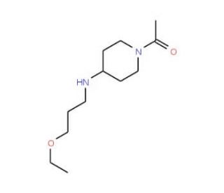 1-Acetyl-N-(3-ethoxypropyl)piperidin-4-amine - chemical structure image