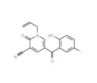 1-allyl-5-(5-fluoro-2-hydroxybenzoyl)-2-oxo-1,2-dihydropyridine-3-carbonitrile - chemical structure image