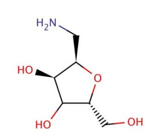1-Amino-2,5-anhydro-1-deoxy-D-mannitol (CAS 228862-97-3) - chemical structure image