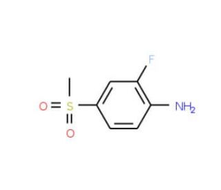 1-Amino-2-fluoro-4-(methylsulphonyl)benzene (CAS 832755-13-2) - chemical structure image