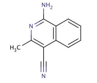 1-Amino-3-methylisoquinoline-4-carbonitrile (CAS 161468-33-3) - chemical structure image