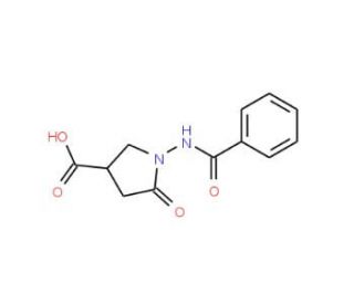 1-(benzoylamino)-5-oxopyrrolidine-3-carboxylic acid - chemical structure image