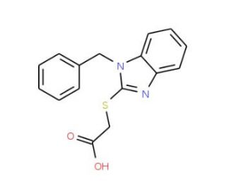 (1-Benzyl-1H-benzoimidazol-2-ylsulfanyl)-acetic acid - chemical structure image