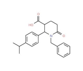 1-Benzyl-2-(4-isopropylphenyl)-6-oxo-3-piperidinecarboxylic acid - chemical structure image