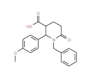 1-Benzyl-2-(4-methoxyphenyl)-6-oxo-3-piperidinecarboxylic acid - chemical structure image