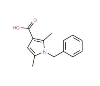 1-benzyl-2,5-dimethyl-1H-pyrrole-3-carboxylic acid (CAS 3807-61-2) - chemical structure image