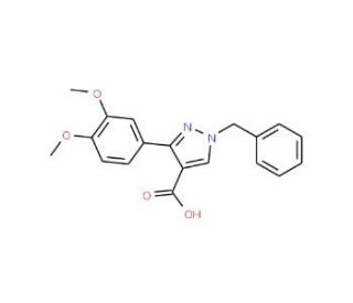 1-benzyl-3-(3,4-dimethoxyphenyl)-1H-pyrazole-4-carboxylic acid - chemical structure image