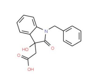 (1-Benzyl-3-hydroxy-2-oxo-2,3-dihydro-1H-indol-3-yl)-acetic acid - chemical structure image