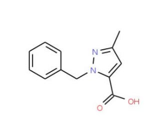1-Benzyl-3-methyl-1H-pyrazole-5-carboxylic acid (CAS 1141-70-4) - chemical structure image