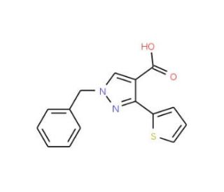 1-benzyl-3-thien-2-yl-1H-pyrazole-4-carboxylic acid - chemical structure image