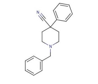 1-Benzyl-4-cyano-4-phenylpiperidine (CAS 56243-25-5) - chemical structure image