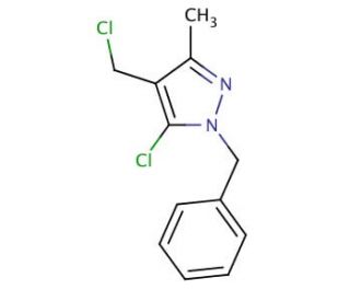 1-benzyl-5-chloro-4-(chloromethyl)-3-methyl-1H-pyrazole - chemical structure image