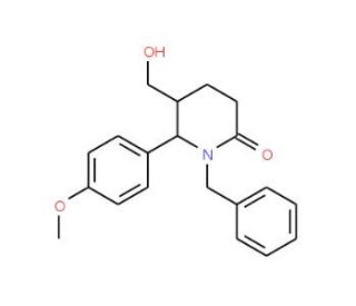 1-Benzyl-5-(hydroxymethyl)-6-(4-methoxyphenyl)-tetrahydro-2(1H)-pyridinone - chemical structure image