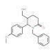 1-Benzyl-5-(hydroxymethyl)-6-(4-methoxyphenyl)-tetrahydro-2(1H)-pyridinone - chemical structure image