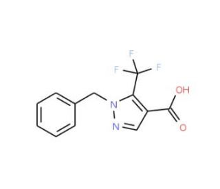 1-benzyl-5-(trifluoromethyl)-1H-pyrazole-4-carboxylic acid - chemical structure image