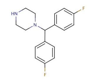 1-Bis(4-fluorophenyl)methyl piperazine (CAS 27469-60-9) - chemical structure image