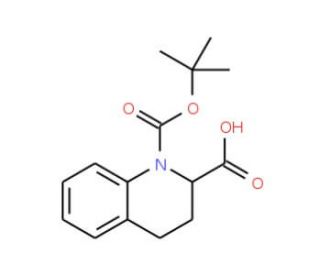1-Boc-1,2,3,4-Tetrahydro-quinoline-2-carboxylic acid (CAS 123811-87-0) - chemical structure image