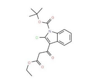 1-Boc-2-Chloro-3-(2-ethoxycarbonyl-acetyl)-indole (CAS 180922-72-9) - chemical structure image