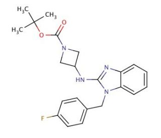 1-Boc-3-[1-(4-fluorobenzyl)-1H-benzoimidazol-2-ylamino]azetidine (CAS 885276-28-8) - chemical structure image