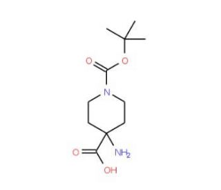 1-Boc-4-aminopiperidine-4-carboxylic Acid (CAS 183673-71-4) - chemical structure image