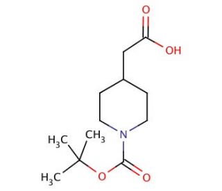 1-Boc-4-piperidylacetic acid (CAS 157688-46-5) - chemical structure image