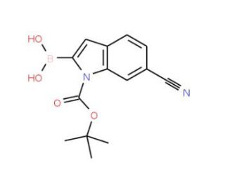 1-BOC-6-cyanoindole-2-boronic acid (CAS 913835-67-3) - chemical structure image
