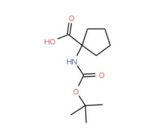 1-(Boc-amino)cyclopentanecarboxylic acid (CAS 35264-09-6) - chemical structure image