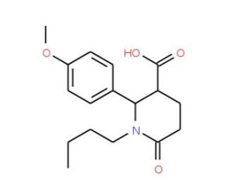 1-butyl-2-(4-methoxyphenyl)-6-oxopiperidine-3-carboxylic acid - chemical structure image
