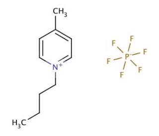 1-Butyl-4-methylpyridinium hexafluorophosphate (CAS 401788-99-6) - chemical structure image