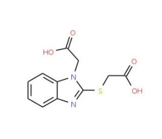 {[1-(Carboxymethyl)-1H-benzimidazol-2-yl]-thio}acetic acid - chemical structure image
