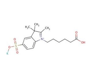 1-Carboxypentyl-2,3,3-trimethylindolenium-5-sulfate, Potassium Salt (CAS 246516-15-4) - chemical structure image