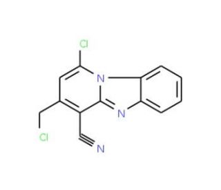 1-chloro-3-(chloromethyl)pyrido[1,2-a]benzimidazole-4-carbonitrile - chemical structure image