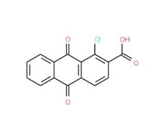 1-Chloro-9,10-dioxo-9,10-dihydro-anthracene-2-carboxylic acid (CAS 82-23-5) - chemical structure image
