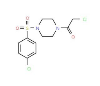 1-(chloroacetyl)-4-[(4-chlorophenyl)sulfonyl]piperazine - chemical structure image
