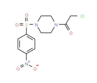 1-(chloroacetyl)-4-[(4-nitrophenyl)sulfonyl]piperazine - chemical structure image