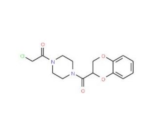 1-(chloroacetyl)-4-(2,3-dihydro-1,4-benzodioxin-2-ylcarbonyl)piperazine - chemical structure image