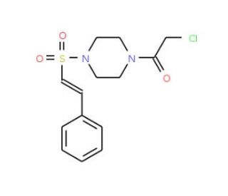 1-(chloroacetyl)-4-{[2-phenylvinyl]sulfonyl}piperazine - chemical structure image
