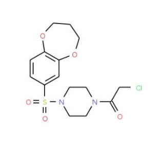 1-(chloroacetyl)-4-(3,4-dihydro-2H-1,5-benzodioxepin-7-ylsulfonyl)piperazine - chemical structure image