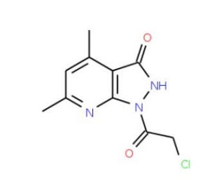 1-(chloroacetyl)-4,6-dimethyl-1,2-dihydro-3H-pyrazolo[3,4-b]pyridin-3-one - chemical structure image