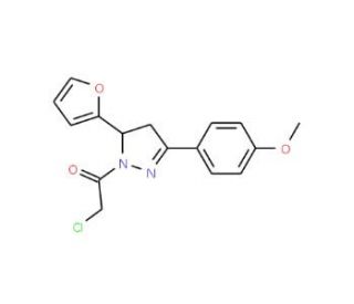 1-(chloroacetyl)-5-(2-furyl)-3-(4-methoxyphenyl)-4,5-dihydro-1H-pyrazole - chemical structure image