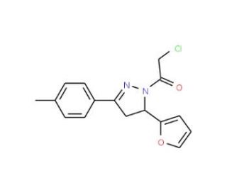1-(chloroacetyl)-5-(2-furyl)-3-(4-methylphenyl)-4,5-dihydro-1H-pyrazole - chemical structure image