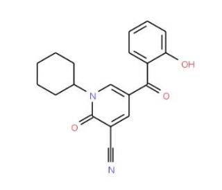1-Cyclohexyl-5-(2-hydroxy-benzoyl)-2-oxo-1,2-dihydro-pyridine-3-carbonitrile - chemical structure image