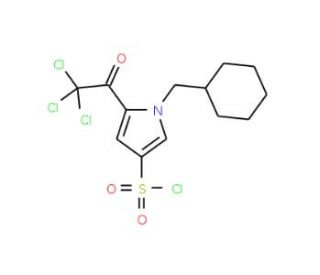 1-(cyclohexylmethyl)-5-(trichloroacetyl)-1H-pyrrole-3-sulfonyl chloride - chemical structure image