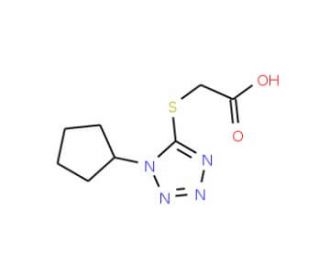 [(1-cyclopentyl-1H-tetrazol-5-yl)thio]acetic acid - chemical structure image