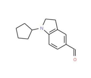 1-Cyclopentyl-2,3-dihydro-1H-indole-5-carbaldehyde - chemical structure image