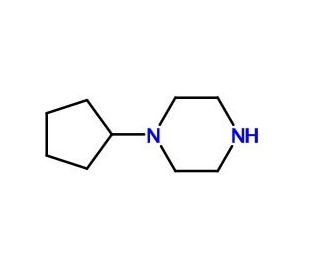 1-Cyclopentylpiperazine (CAS 21043-40-3) - chemical structure image