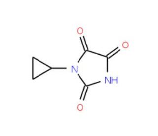 1-cyclopropylimidazolidine-2,4,5-trione (CAS 40408-46-6) - chemical structure image