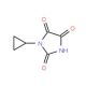 1-cyclopropylimidazolidine-2,4,5-trione (CAS 40408-46-6) - chemical structure image
